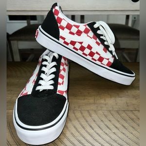 Women’s Red and Black Checkered Vans